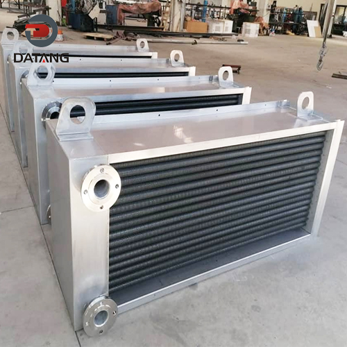 Galvanized finned tube heat exchanger for industrial plants