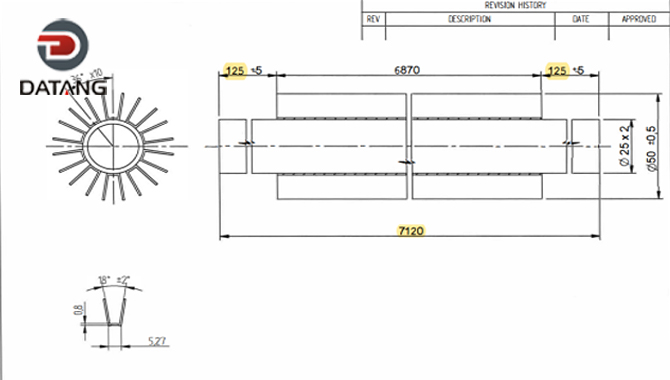Longitudinal Finned Tube Drawing
