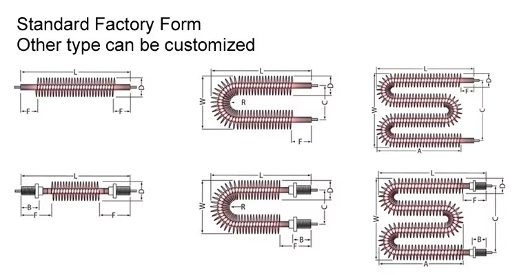 Finned Tubular Heaters Electric Heat Tube Elements China Fin Tube Factory