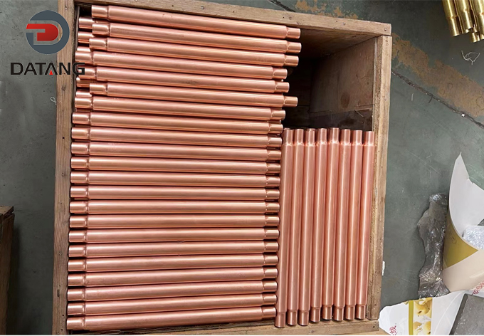 Bulk inspection of copper inner finned tubes at Datang Finned Tube factory