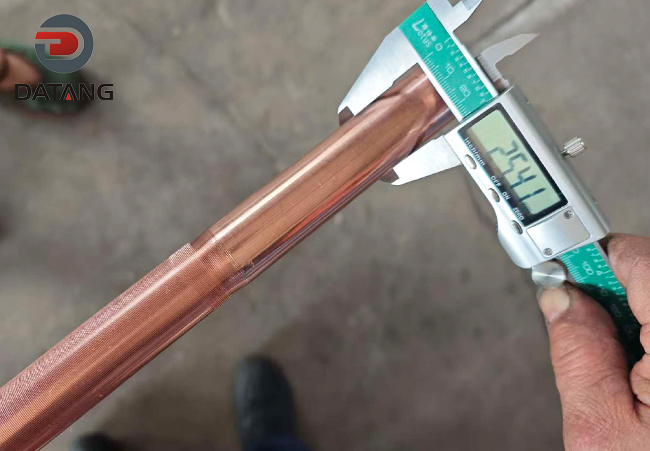 Datang Finned Tube copper low fin tube OD 25mm dimensional inspection Datang Finned Tube copper low fin tube OD 25mm dimensional inspection