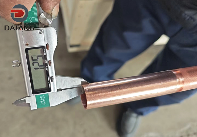 Datang Finned Tube copper low fin tube wall thickness 1.2mm dimensional inspection Datang Finned Tube copper low fin tube wall thickness 1.2mm dimensional inspection
