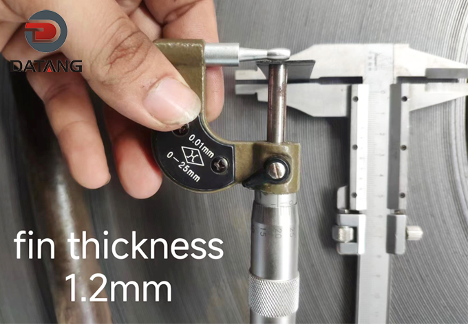 Serrated finned tube Fin thickness 1.2mm dimension inspection-Datang Finned Tube