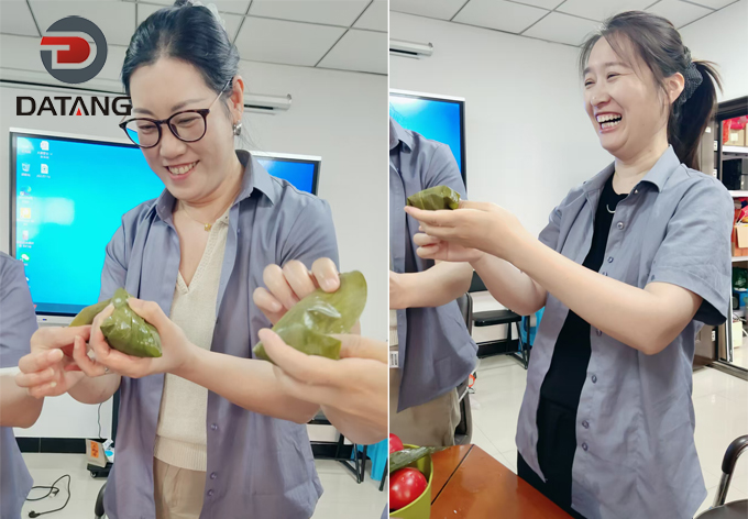 Datang Finned Tube team members making traditional Chinese Zongzi together during the Dragon Boat Festival celebration