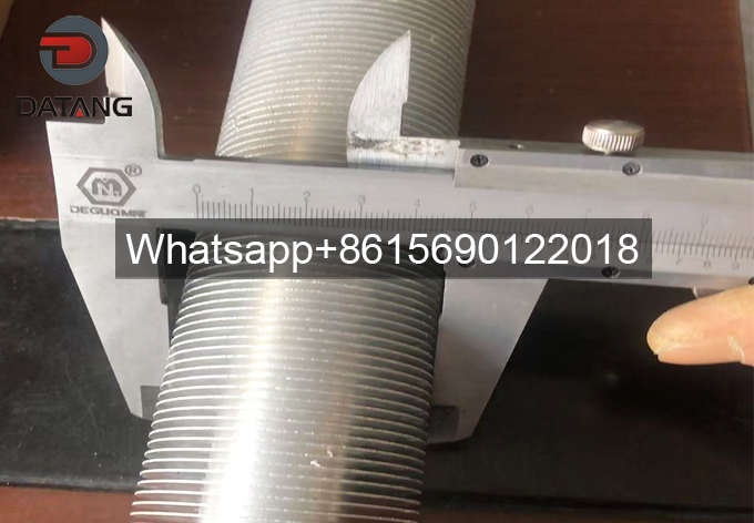 Inspecting aluminum fin height accuracy of Datang extruded fin tubes for high-humidity paper manufacturing plant