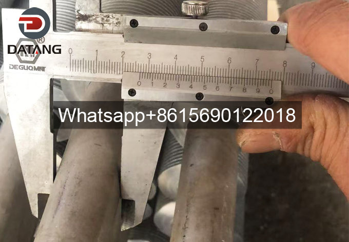 Measuring total outer diameter of Datang steel-aluminum extruded finned tube for Pakistan paper mill