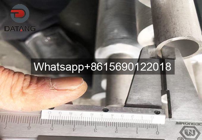 Wall thickness measurement of carbon steel base tube for Datang bimetallic finned tube project