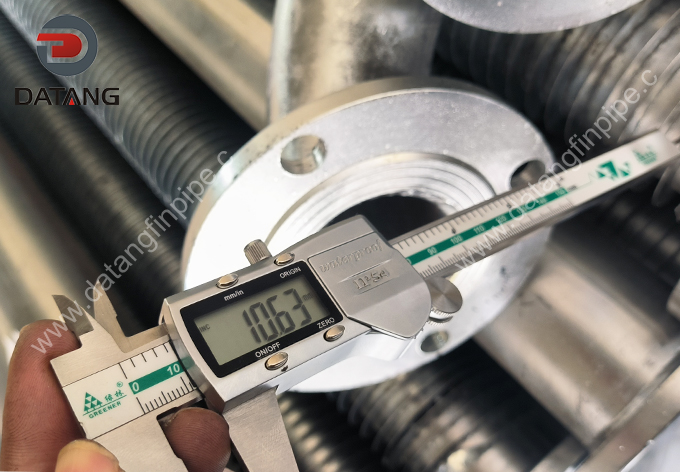 Carbon steel galvanized fin pipe with flange test