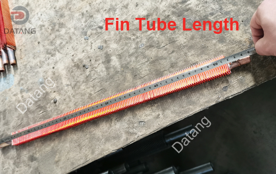 Measurement of flat copper finned tube length