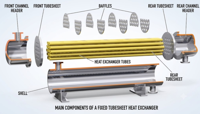 Bare tube bundle structure in shell and tube heat exchangers