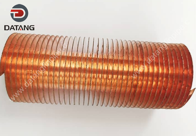 Extruded copper spiral fin tube
