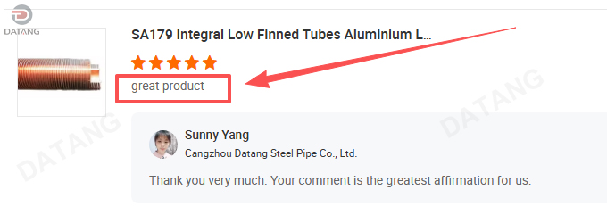 Customer feedback sa179 integral finned tubes