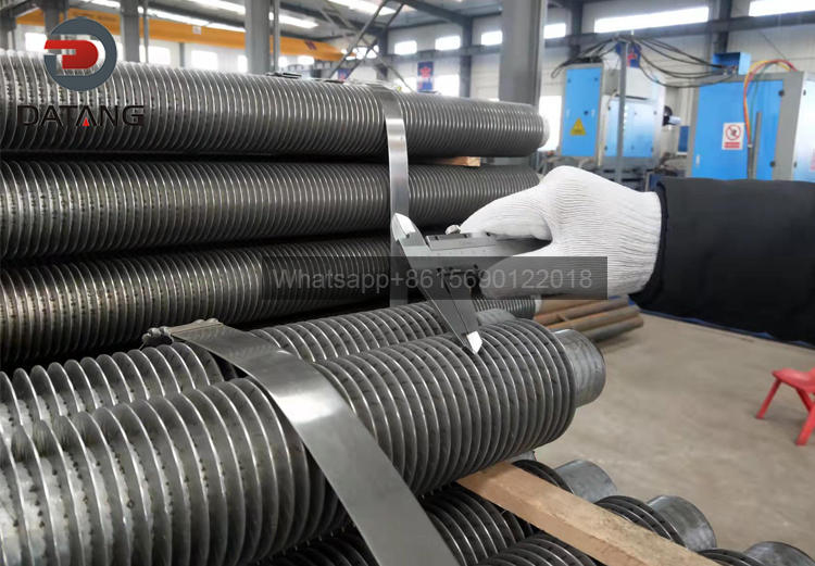 Quality inspection of finished finned tubes Quality inspection of finished finned tubes